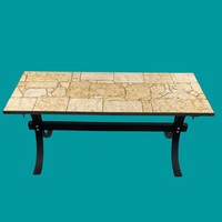 Industrial marble mosaic coffee table