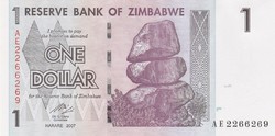 Zimbabwe 1 dollar 2007 unc banknote