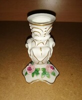 German marked porcelain rose candle holder 12 cm (b)