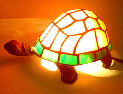 Retró vintage Tiffany teknős béka asztali lámpa hangulat világítás hangulatlámpa