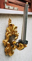 Sheet gilded wooden wall arm, wall lamp candle holder baroque rococo style