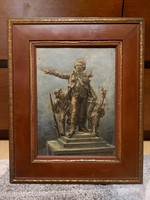 Extremely detailed, antique painting, original, in a beautiful frame, oil on canvas, 22x29 cm+frame
