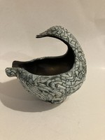 Gorka Geza cracked glazed ceramic bird, offering