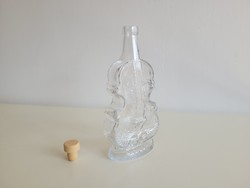 Retro old musical instrument violin shaped glass bottle