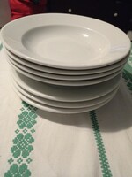 Thick white stone porcelain plates in one