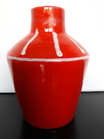 Retro piros kerámia váza