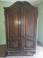 Neo-Baroque two-door antique wardrobe to be renovated, large wardrobe