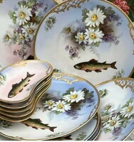 Karácsonyra: Antik halas porcelán készlet Imperial psl Austria