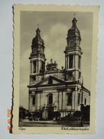 Régi Weinstock képeslap: PÁPA, R. kath. plébánia templom - 1941