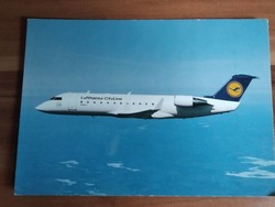 Régi képeslap, Lufthansa Cityline, postatiszta
