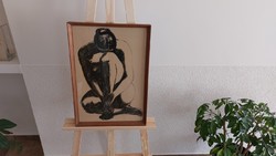 (K) k. H. Ara nude lithograph (?) 38X55 cm with frame
