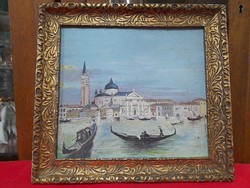 XIX. Beginning, middle of the century, Venetian oil, cardboard picture, painting.