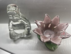 Dísz üveg Buddha és tavirózsa