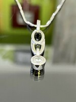 Beautiful silver necklace and pendant with zirconia stone