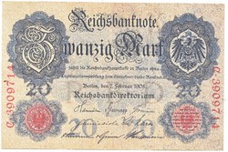 Germany 20 marks 1908 replica unc