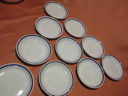 10 db Zsolnay kék csíkos salátás tányérka, kis tányér