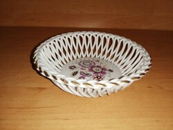 Apulum porcelán áttört szélű virágmintás tálka 13 cm (23/d)