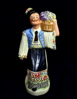 Ancient László Blazsek (1905 - 1970) harvesting lad art deco ceramic statue circa 1940