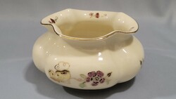 Zsolnay pillangós kézzel festett porcelán kaspó, váza