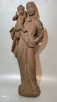 35 Cm high Karlsruhe ceramic Madonna and Child statue damaged