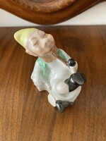 Herend porcelain dwarf figure smoking a pipe