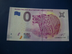 Finland 0 euro 2018 bear! Rare commemorative paper money! Ouch!