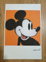 Andy Warhol - Mickey Mouse - Leo Castelli New York - Limitált, Szignózott Litográfia #86/100 NMÁ!
