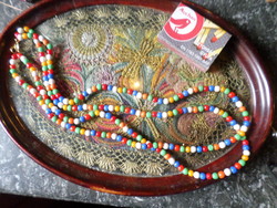 52-50 Cm, two-strand, approx. 4-5 mm, necklace made of colored glass beads.