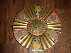 Copper bowl with peacock motif