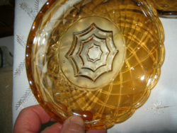 6 db art deco lüszteres borostyános  tálka