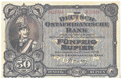 Német Kelet-Afrika 50 rupia REPLIKA 1905 UNC