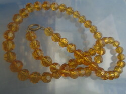 Dreamy faceted citrine women's antique necklace, the size of the collie eyes is also nice and big, 7.7 mm, length 43 cm