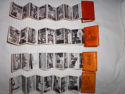 4 db fekete-fehér városképes 10 képpel) leporello kép bőrkötéses minikönyv (500 Ft/db)