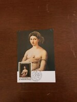 Első napi bélyegzésű képeslap. Raffaello születésének 500.évfordulója.