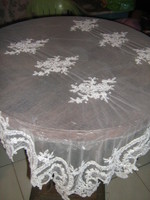 Fabulous pearl embroidery special floral tablecloth