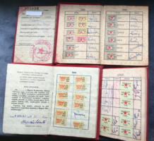 Párt tagkönyvek - MDP; MSZP; KISZ - ugyanazon személytől 1953-től 1976-ig