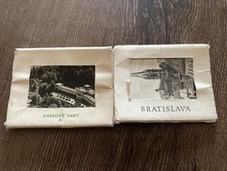 Régi fénykép 2x12 db sorozat, Pozsony Bratislava, Karlovy Vary 1964