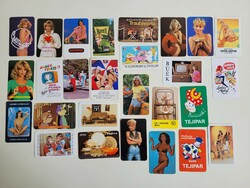 Régi retro 27 db ikonikus reklám kártyanaptár naptár 1974 - 1984 Márka Skála Coop Traubisoda