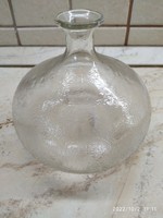 Thick rückskös huta glass vase and bottle for sale!