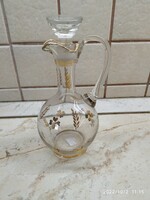 Beautiful glass jug decorated with gold for sale!