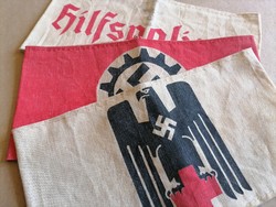 3 db NSDAP horogkeresztes karszalag / Deutsches Rotes Kreuz, Arbeitsfront, Hilfspolizei