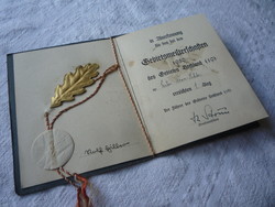 Jugend sports certificate. 1939.