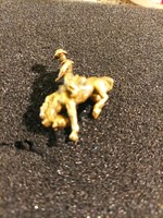 Solid metal mini equestrian statue