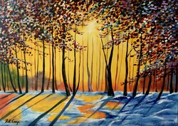 Bell of Pető++70x50+ winter sun rays ++acrylic painting