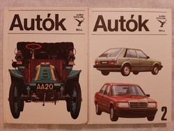 Búvár zsebkönyvek Kolibri/ Móra: Autók 1979 és Autók 2 1986