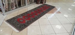 Km45 Pakistani yamud hand knot wool persian running rug 260x80cm