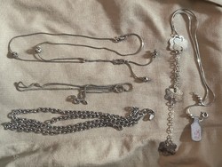 Silver necklace and bracelet package