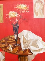 Viola Záborszky (1935-2008) still life, gallery painting