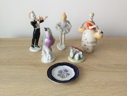 5 + 1 Porcelán figura nipp egyben - Hollóházi, Zsolnay, Polonne, Foreign