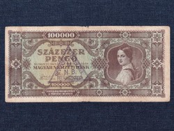 Háború utáni inflációs sorozat 100000 Pengő bankjegy 1945 MNB revíziós (id64601)